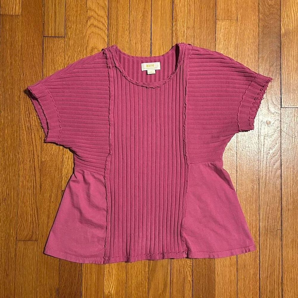 Anthropologie Women's Pink and Purple Shirt